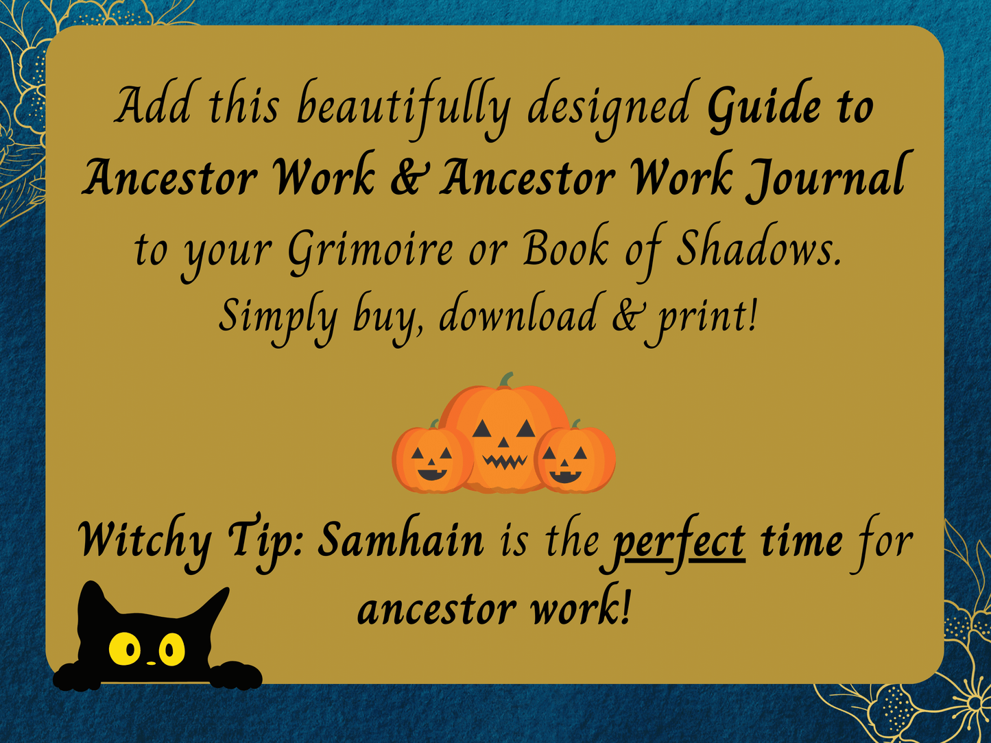 Ancestor Work Grimoire Pages, Witch's Guide to Ancestor Veneration, Samhain Ritual, Ancestral Journal & Prompts