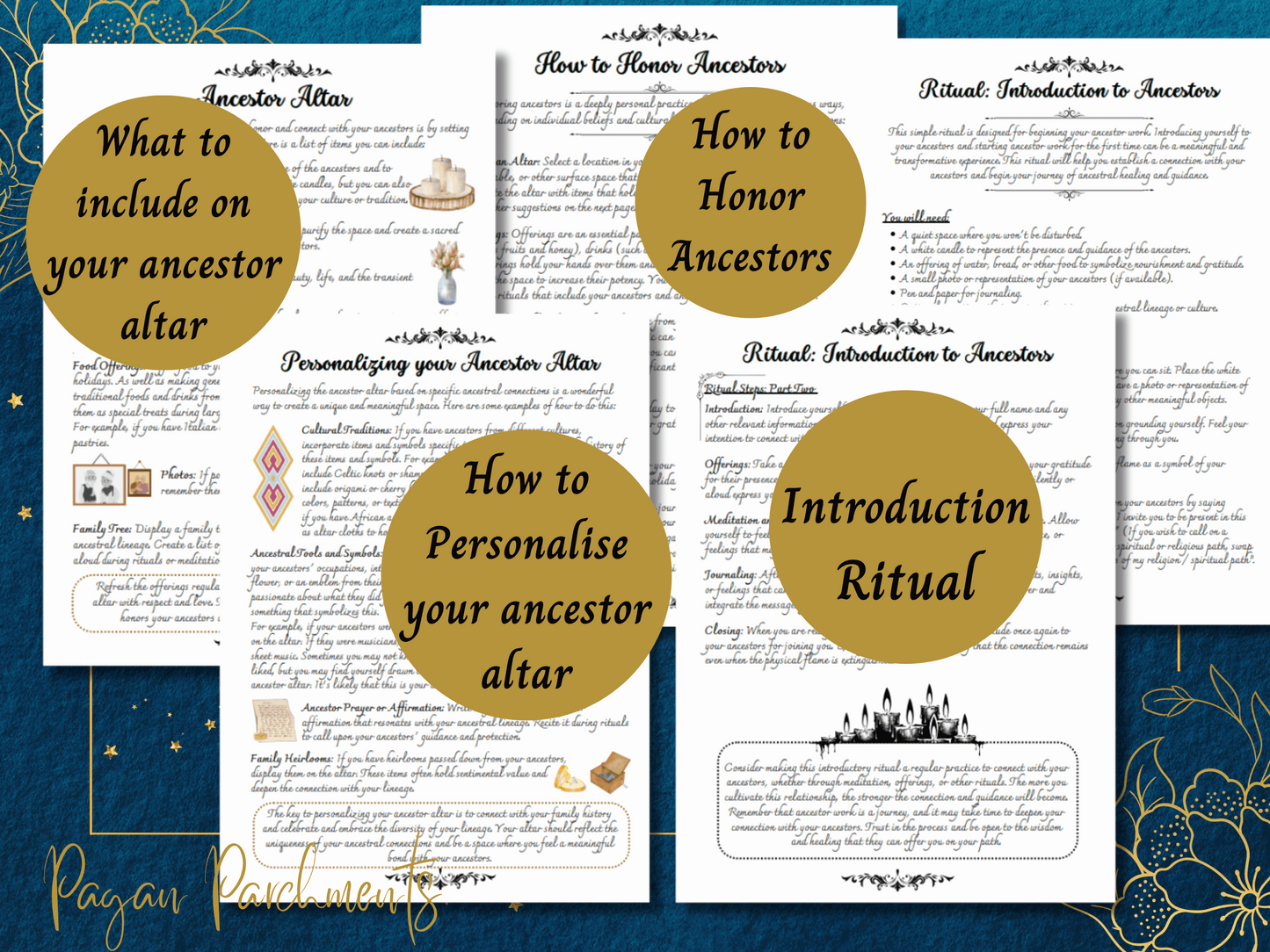 Ancestor Work Grimoire Pages, Witch's Guide to Ancestor Veneration, Samhain Ritual, Ancestral Journal & Prompts