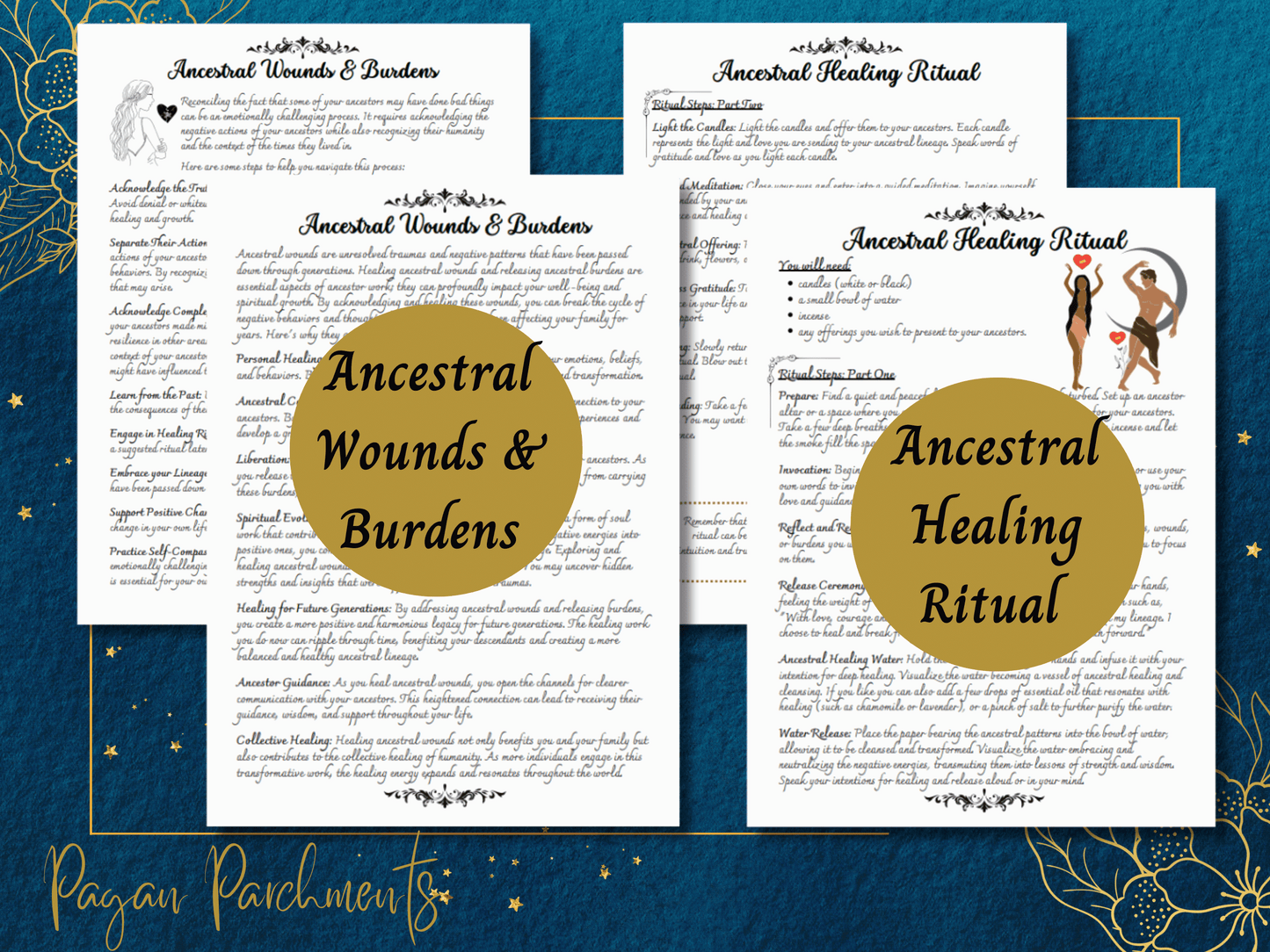 Ancestor Work Grimoire Pages, Witch's Guide to Ancestor Veneration, Samhain Ritual, Ancestral Journal & Prompts