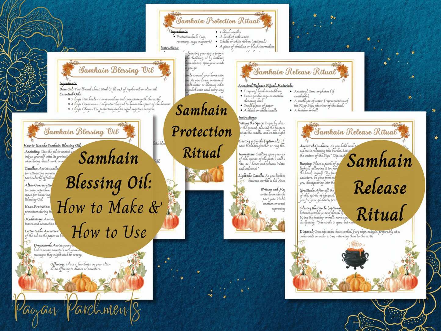 Samhain Grimoire Printable, How to Celebrate Samhain, Halloween Ritual, Pagan Sabbat Book of Shadows Pages, Witch's New Year