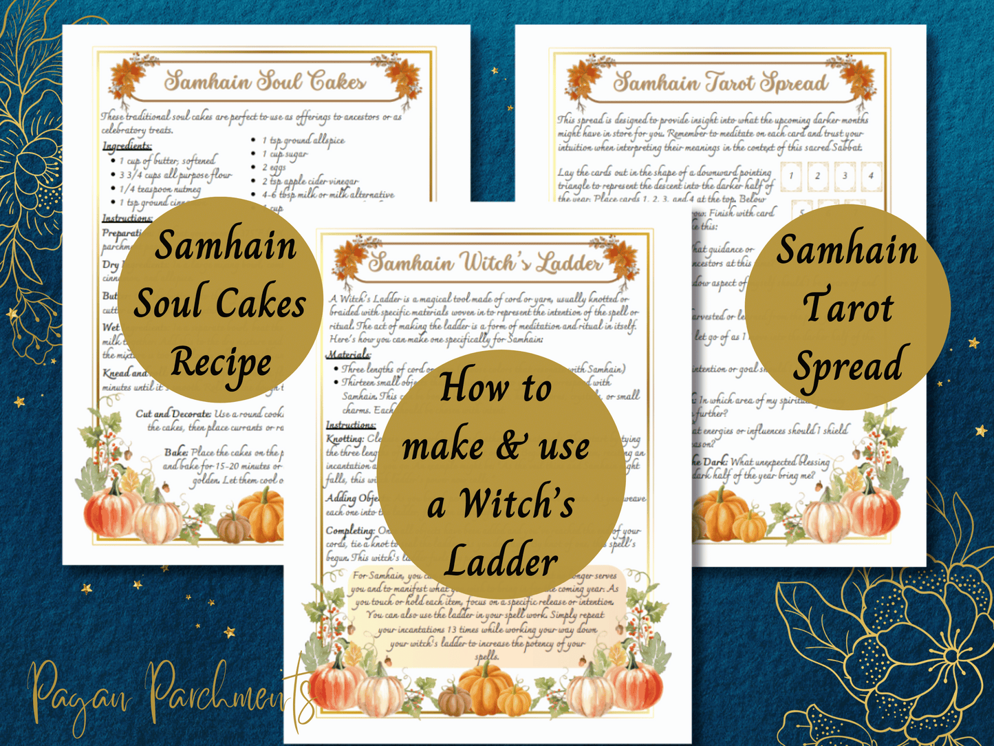 Samhain Grimoire Printable, How to Celebrate Samhain, Halloween Ritual, Pagan Sabbat Book of Shadows Pages, Witch's New Year