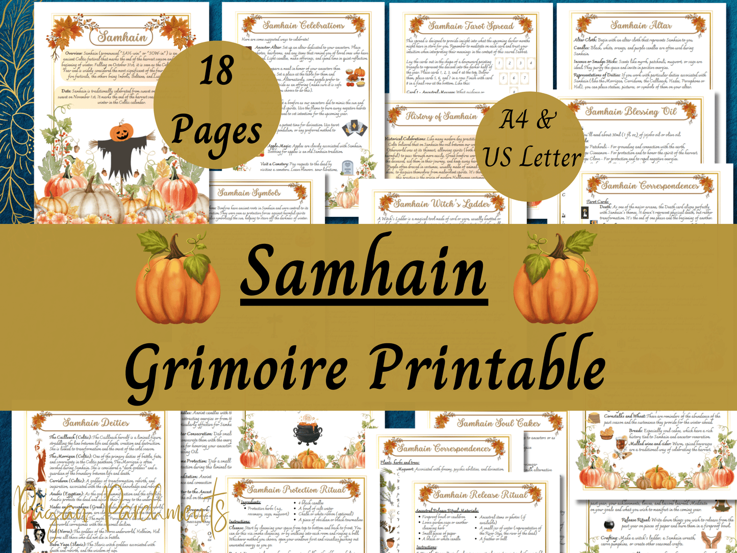 Samhain Grimoire Printable, How to Celebrate Samhain, Halloween Ritual, Pagan Sabbat Book of Shadows Pages, Witch's New Year