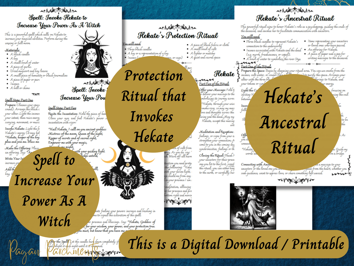 Hekate Grimoire Printable, A Guide to Working with the Goddess of Witchcraft & Magic, Hecate Book of Shadows