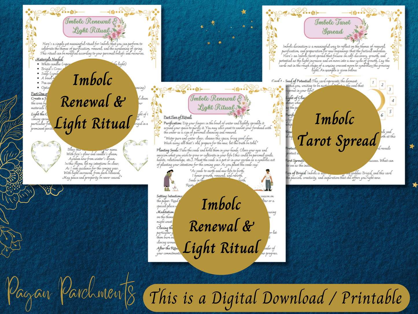 Imbolc Grimoire Printable, Pagan Sabbat Pages, How to Celebrate Imbolc, Spring Ritual, Witch Book of Shadows, Celtic Paganism PDF, Candlemas