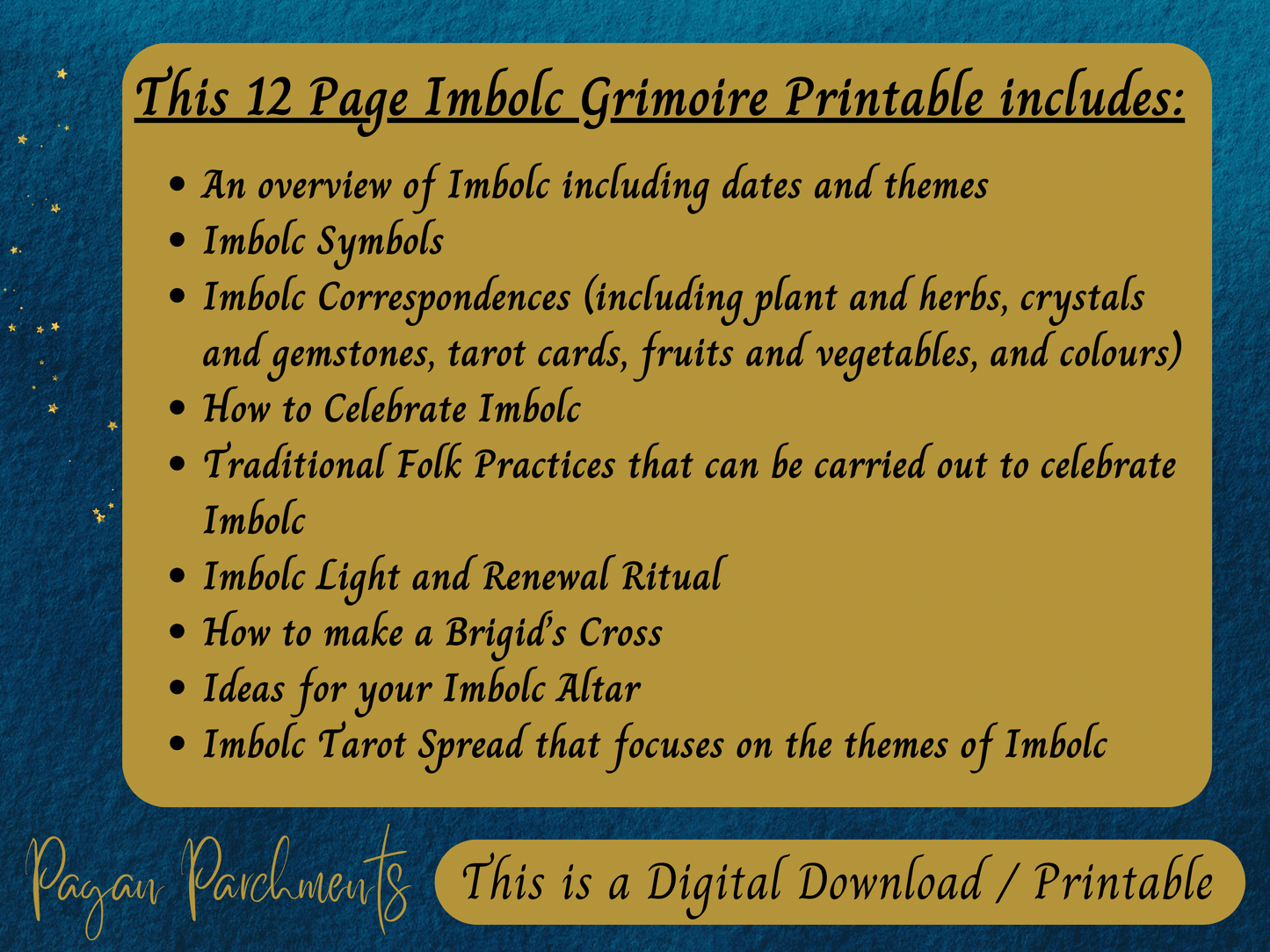 Imbolc Grimoire Printable, Pagan Sabbat Pages, How to Celebrate Imbolc, Spring Ritual, Witch Book of Shadows, Celtic Paganism PDF, Candlemas