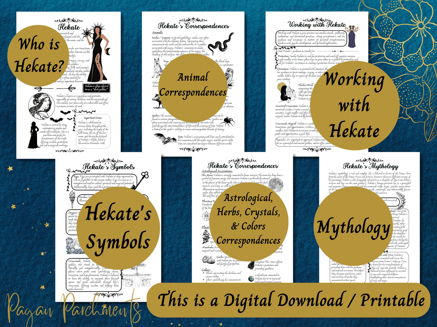 Hekate Grimoire Printable, A Guide to Working with the Goddess of Witchcraft & Magic, Hecate Book of Shadows