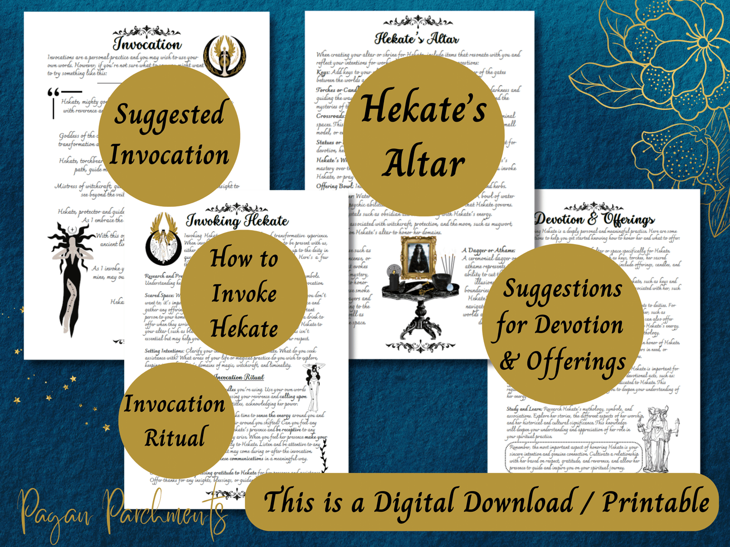 Hekate Grimoire Printable, A Guide to Working with the Goddess of Witchcraft & Magic, Hecate Book of Shadows