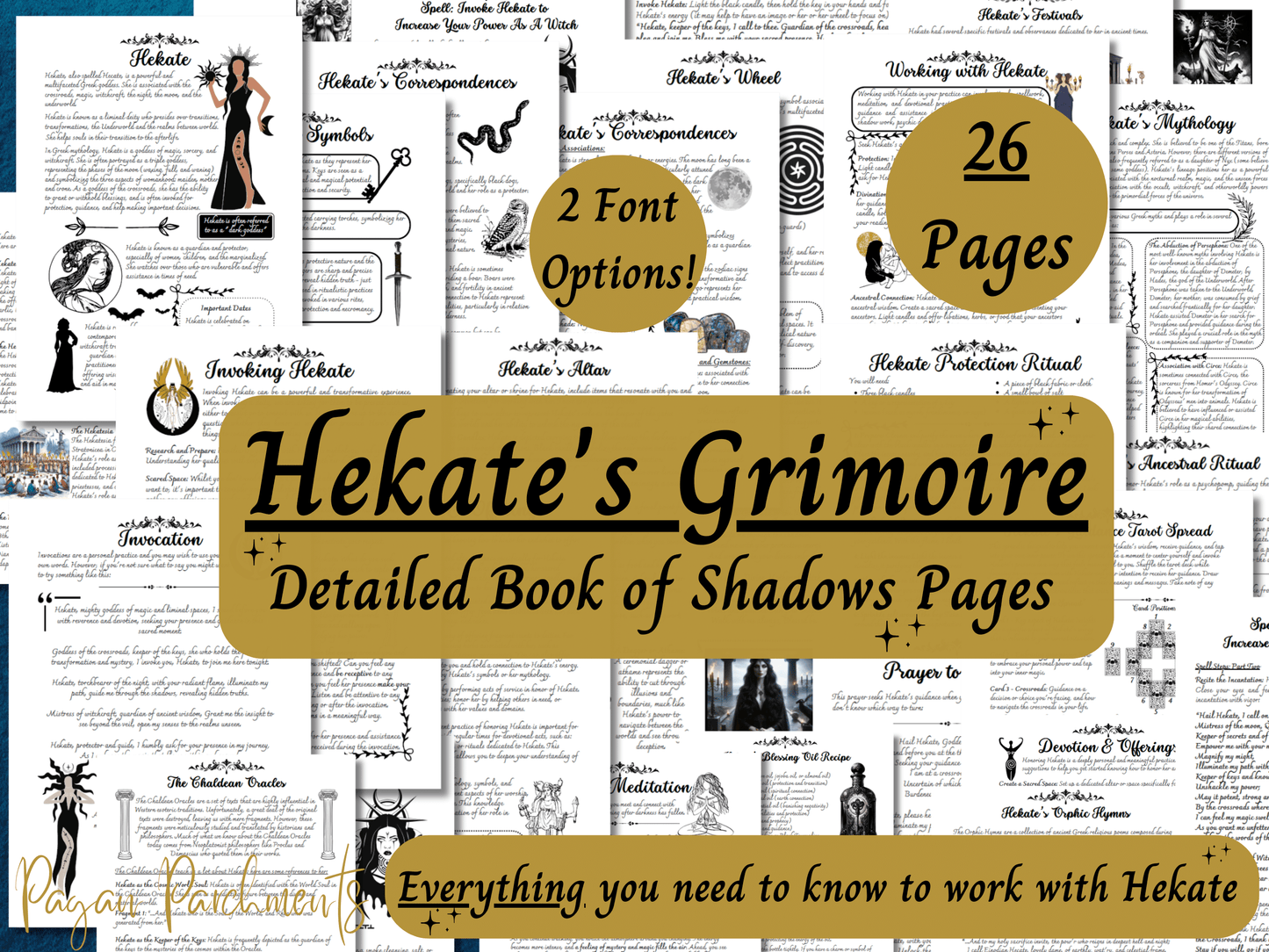 Hekate Grimoire Printable, A Guide to Working with the Goddess of Witchcraft & Magic, Hecate Book of Shadows
