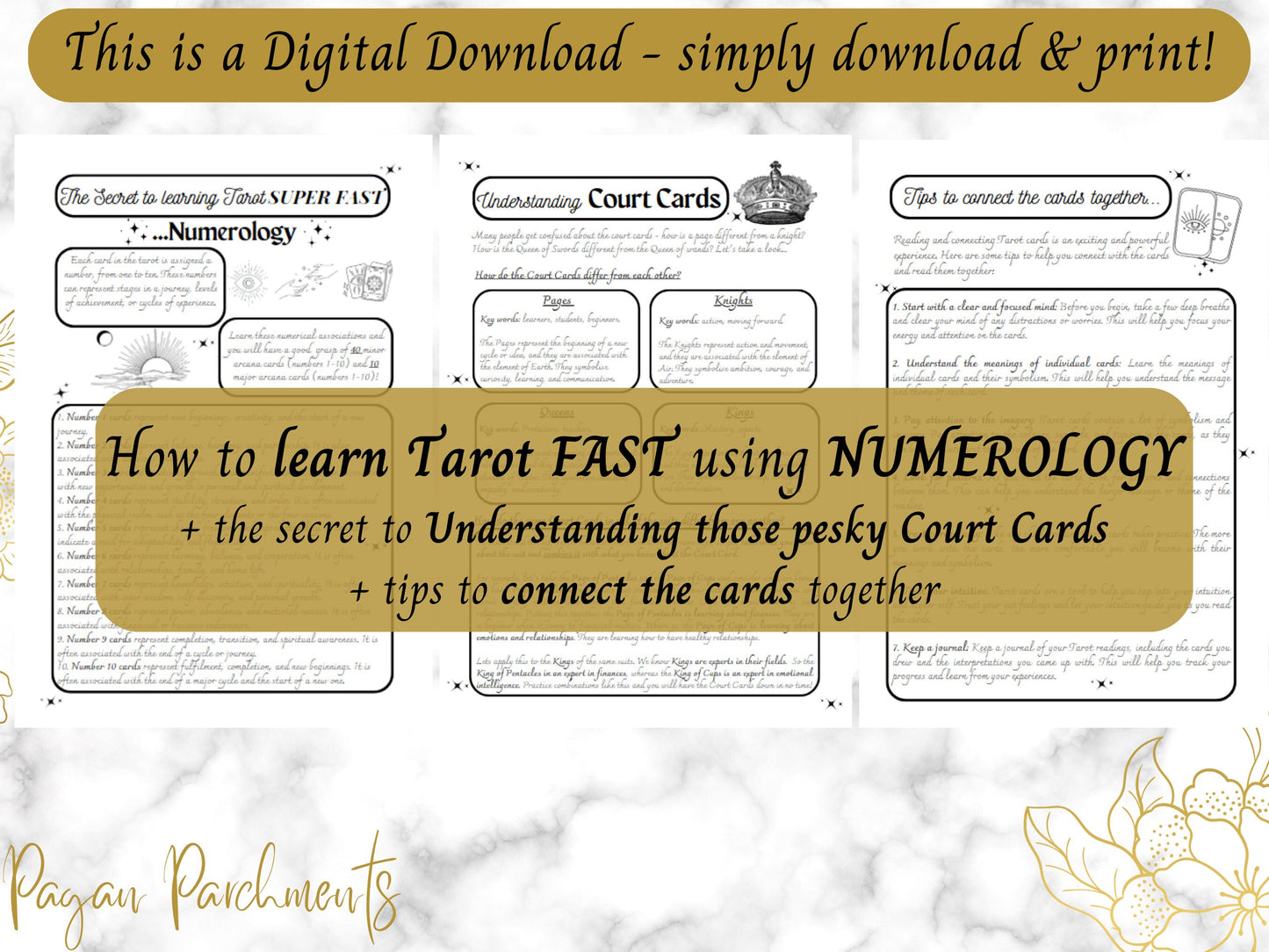 Tarot Card Cheat Sheets, Beginner Tarot Cards Complete Guide, Learn Tarot Fast, Printable Tarot Grimoire Pages, Tarot Card Meanings PDF