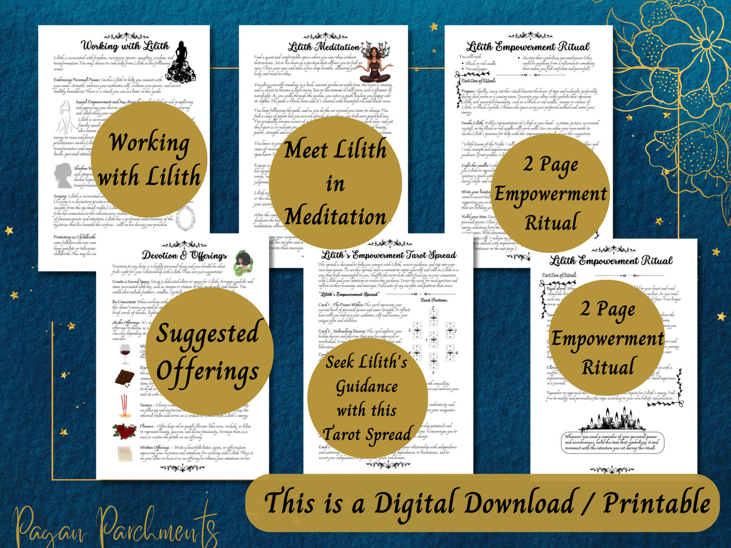 Lilith Grimoire Printable, A Guide to Working with the Dark Goddess Lilith, Witch Book of Shadows Pages, Deity Devotional PDF