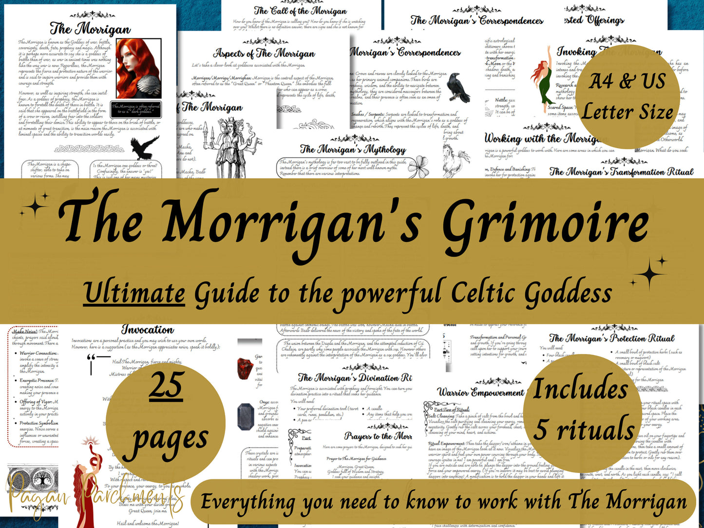 The Morrigan Grimoire Printable, Ultimate Guide to Working with the Celtic Goddess, Witch Book of Shadows, Pagan, Druid Deity Devotional PDF