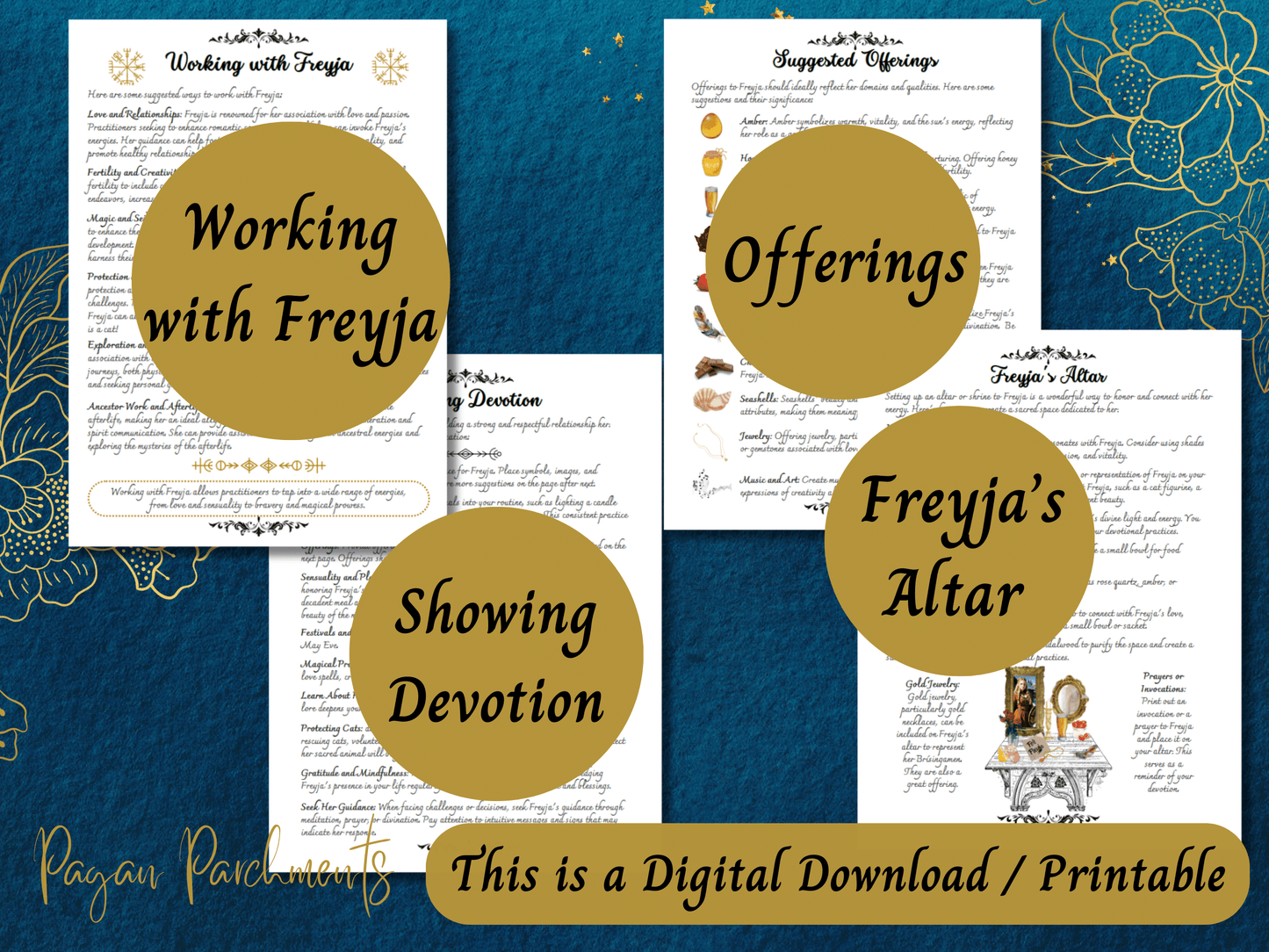 Freyja Grimoire Printable, A Guide to Working with Norse Goddess Freya, Witch Book of Shadows Pages, Pagan Deity Work, Heathen, Ásatrú