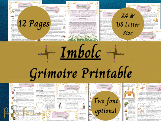 Imbolc Grimoire Printable, Pagan Sabbat Pages, How to Celebrate Imbolc, Spring Ritual, Witch Book of Shadows, Celtic Paganism PDF, Candlemas