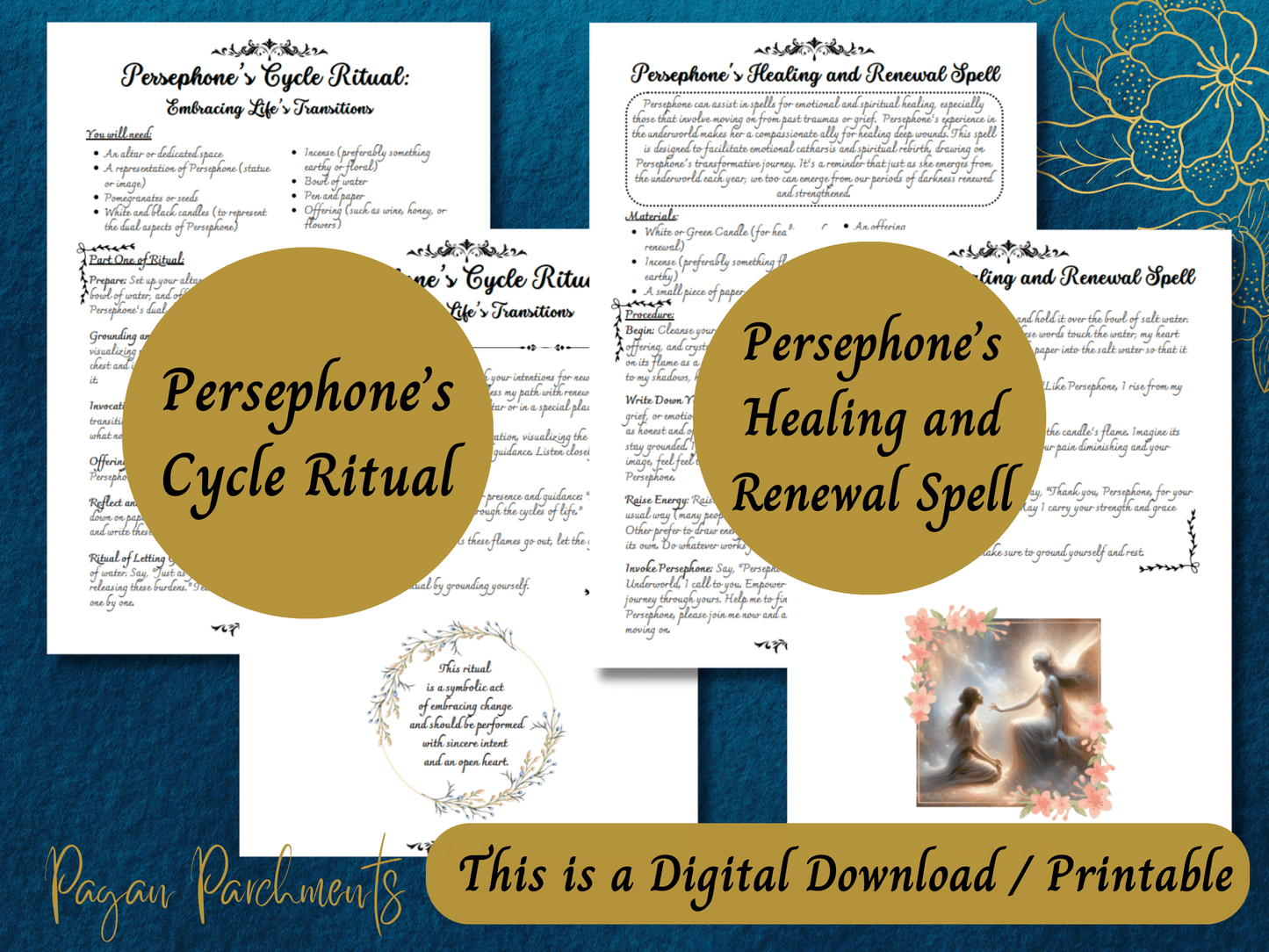 Persephone Grimoire Printable, Greek Goddess Mythology, Witch Book of Shadows Pages, Pagan Deity Work, Hellenism, Queen of the Underworld