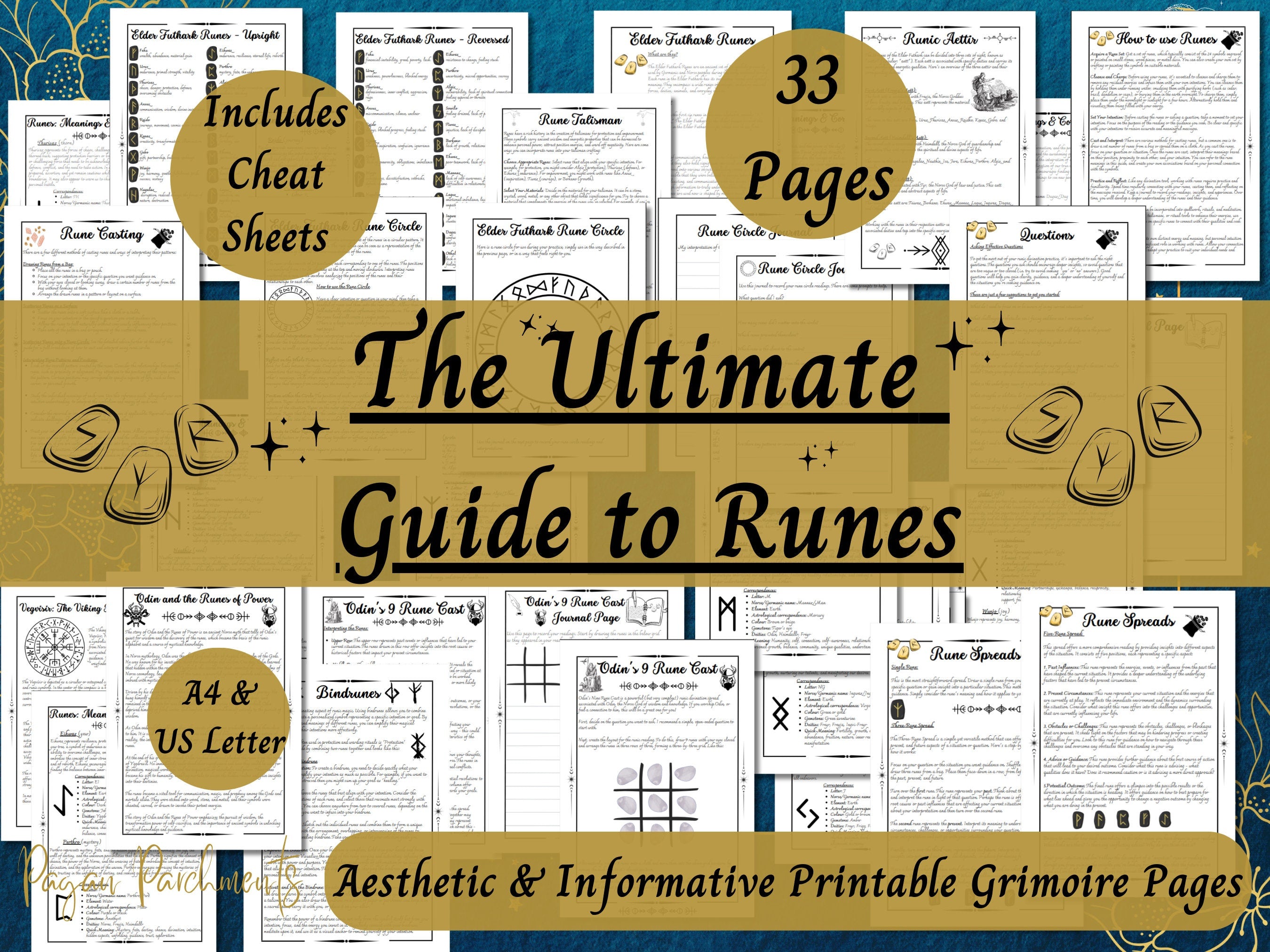 Ultimate Rune Guide, Runes Grimoire Printable, Rune Cheat Sheets, Nors ...