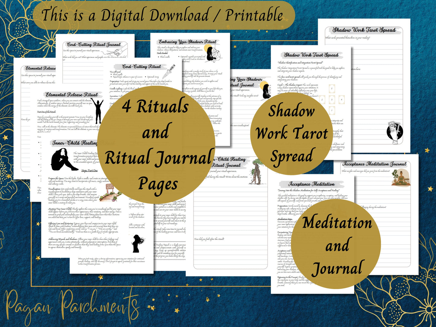 Ultimate Shadow Work Guide and Journal for Witches, Printable Grimoire Pages, Shadow Self Journal Prompts, Shadow Work Rituals and Practices