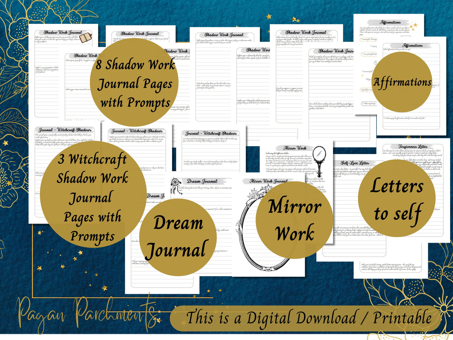 Ultimate Shadow Work Guide and Journal for Witches, Printable Grimoire Pages, Shadow Self Journal Prompts, Shadow Work Rituals and Practices