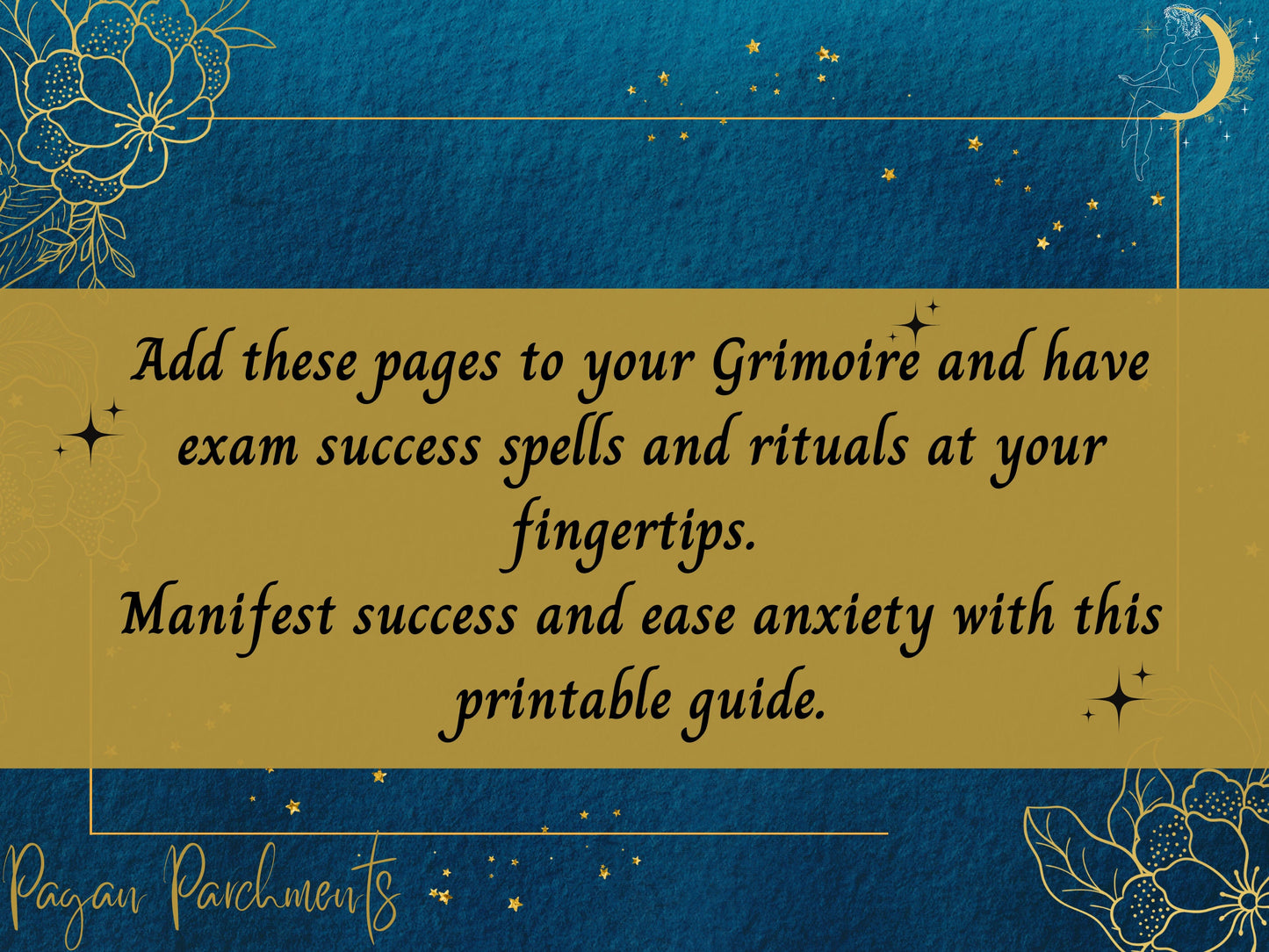 Exam Success Spells & Rituals, Printable Grimoire Pages, Release Anxiety Ritual, Exam Spell Instructions, Manifest Success PDF Guide