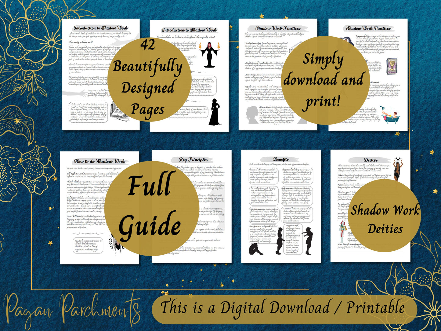 Ultimate Shadow Work Guide and Journal for Witches, Printable Grimoire Pages, Shadow Self Journal Prompts, Shadow Work Rituals and Practices