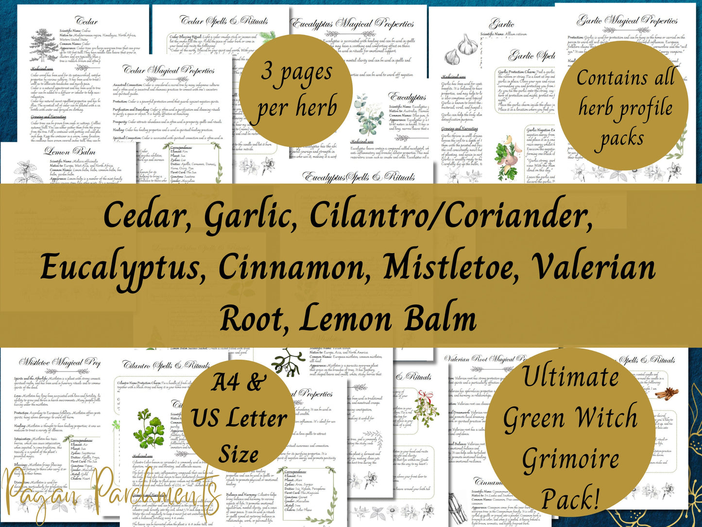 Green Witch Herb Grimoire Pages, the MEGAPACK, Book of Shadows Herbal Profile Printable, Herb Magic Guide, Herbalism Download