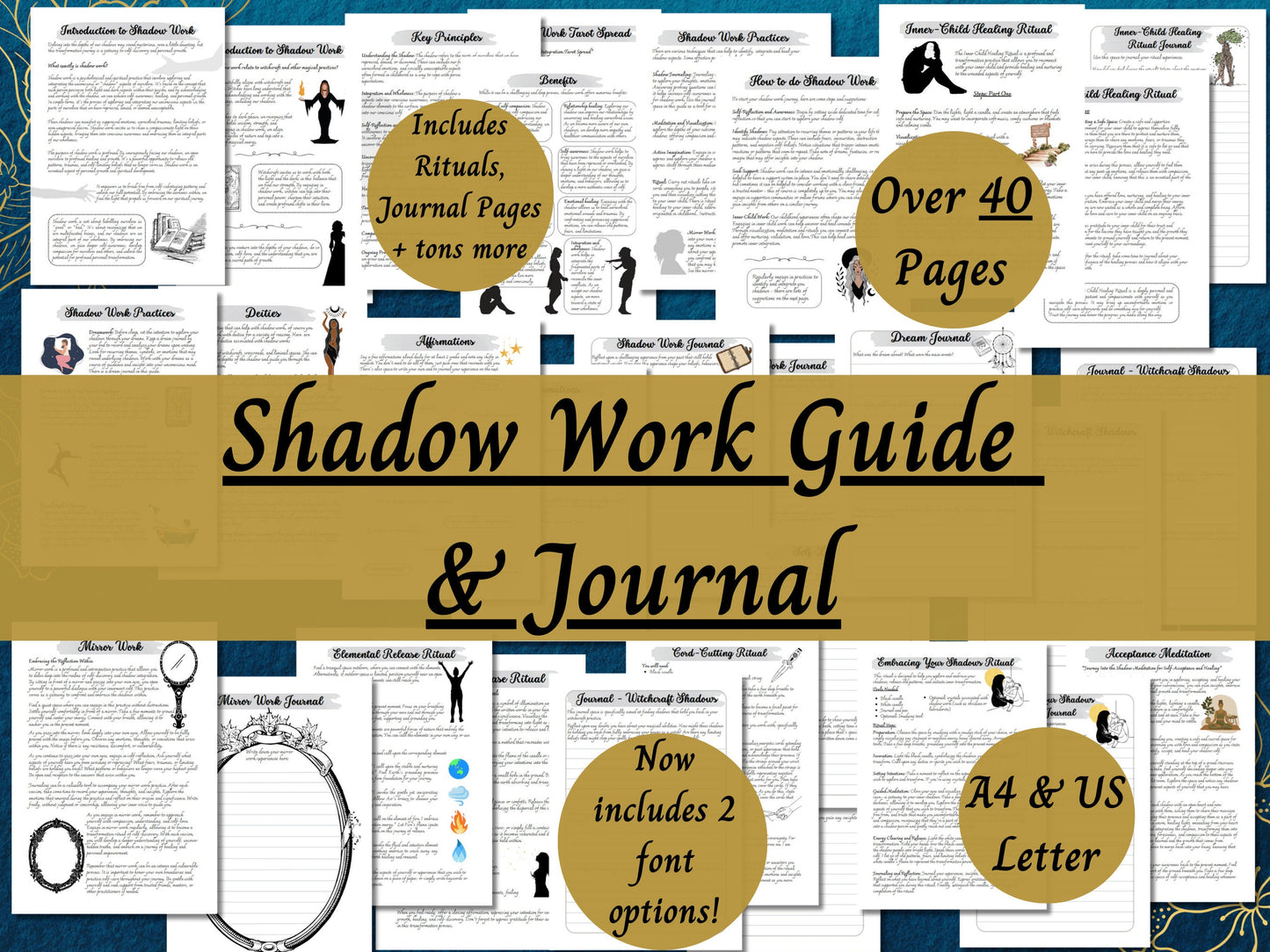 Ultimate Shadow Work Guide and Journal for Witches, Printable Grimoire Pages, Shadow Self Journal Prompts, Shadow Work Rituals and Practices