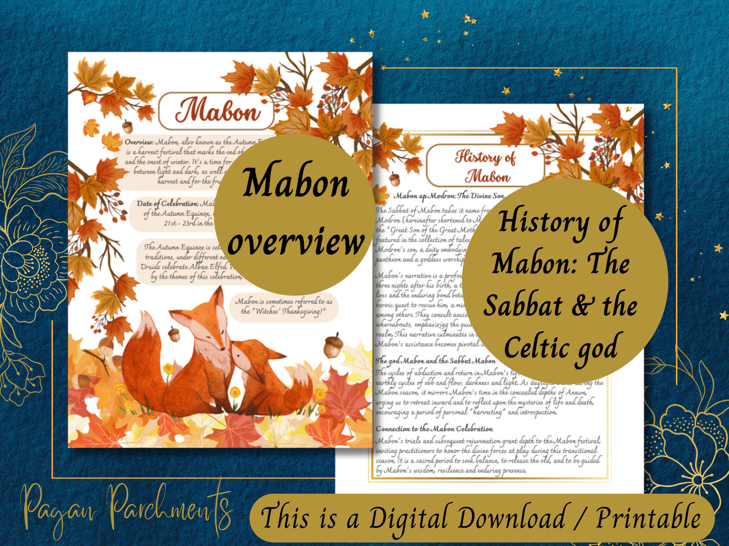 Mabon Sabbat Grimoire Printable, How to Celebrate Autumn Equinox, Pagan Holidays, Witch Book of Shadows Pages, Fall Ritual, Mabon Tarot PDF